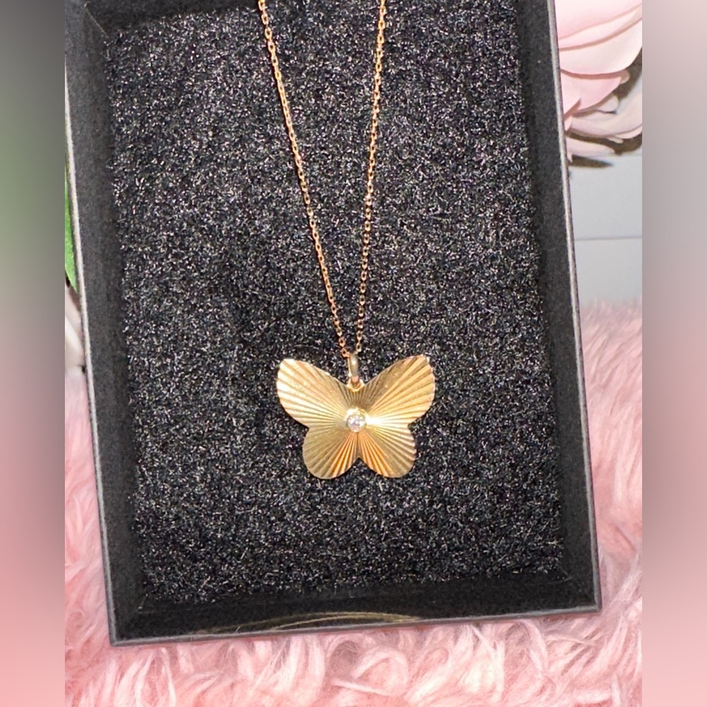 Gold plated Butterfly Pendant Necklace